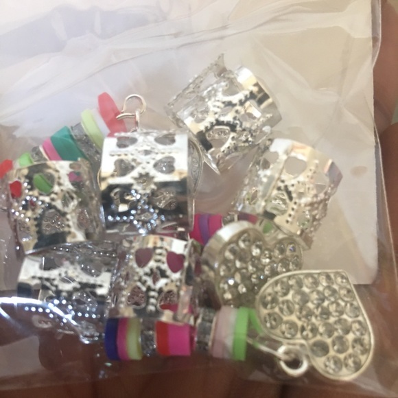 NWOT decorative silver hair cuffs for locs, braids, twists, and more! - Picture 2 of 2